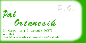 pal ortancsik business card